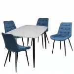 Set Masa fixa Atlas Marble Alba cu 4 Onix Turcoaz1