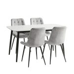 Set Masa fixa Atlas Marble Alba cu 4 Scaune Onix Gri Deschis1