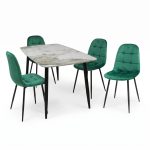 Set Masa fixa Atlas Marble Figure cu 4 Scaune Gya Verde1