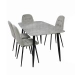 Set Masa fixa Atlas Marble Gri cu 4 Scaune Gya Gri1