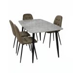 Set Masa fixa Atlas Marble Gri cu 4 Scaune Gya Maro1