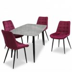 Set Masa fixa Atlas Marble Gri cu 4 Scaune Onix Bordo1