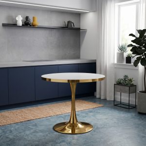 Masa fixa Rotunda Lyma Alba Gold 90 cm