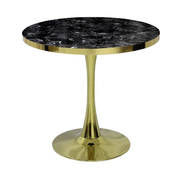 Masa fixa Rotunda Lyma Gold Negru Marmorat 80 cm1