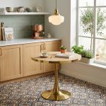 Masa fixa Rotunda Lyma Gold Stejar 80 cm