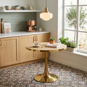 Masa fixa Rotunda Lyma Gold Stejar 80 cm