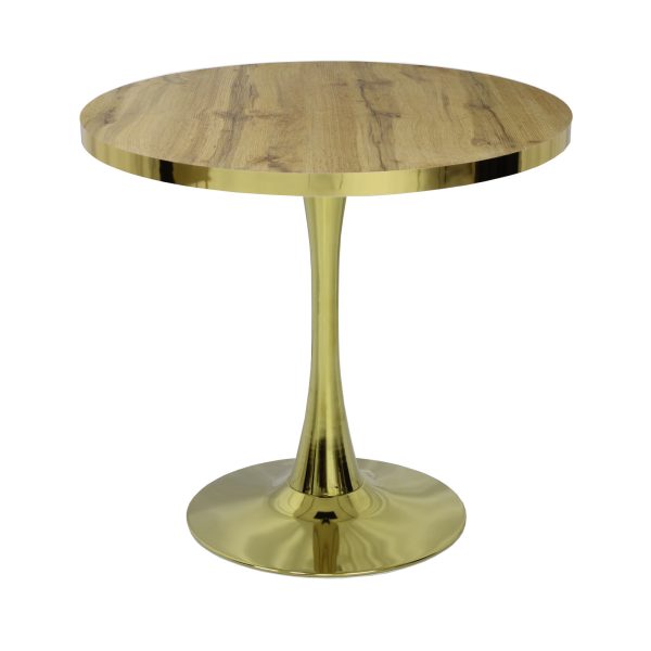 Masa fixa Rotunda Lyma Nuc Deschis Gold 90 cm1