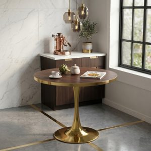 Masa fixa Rotunda Lyma Wenge Gold 90 cm