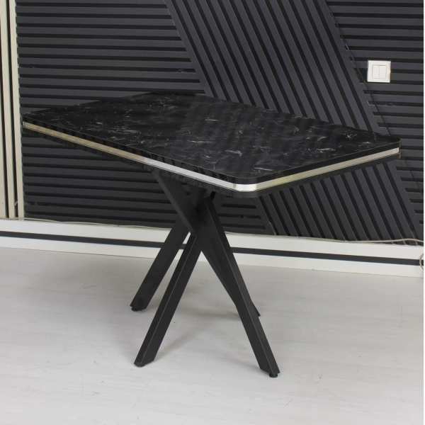Masa fixa Dreptunghiulara Ada Negru Marmorat 110×70 cm2