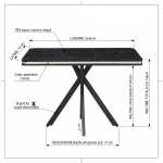 Masa fixa Dreptunghiulara Ada Negru Marmorat Dimensiuni 110×70 cm