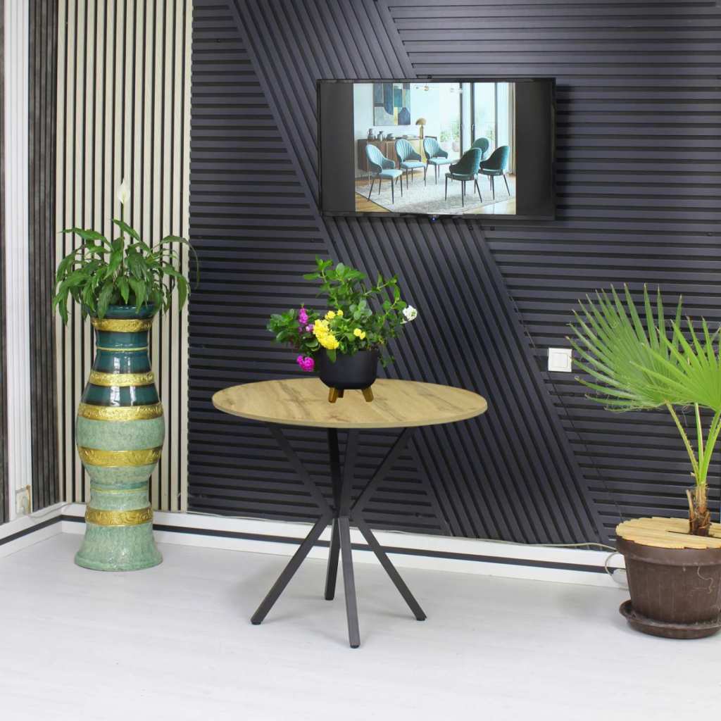 Masa fixa Rotunda Rona Nuc Deschis 90 cm