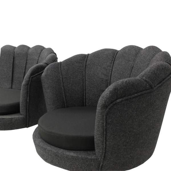 Set Canapea Myra cu 2 Fotolii Gri Negru 2