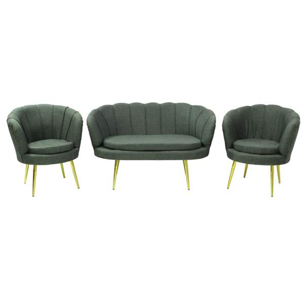 Set Canapea Myra cu 2 Fotolii Verde3