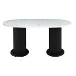Masa fixa Ovala Marmo Alb Marmorat 170×90 cm 1