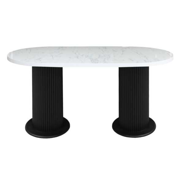 Masa fixa Ovala Marmo Alb Marmorat 170×90 cm 1