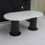 Masa fixa Ovala Marmo Alb Marmorat 170×90 cm 4