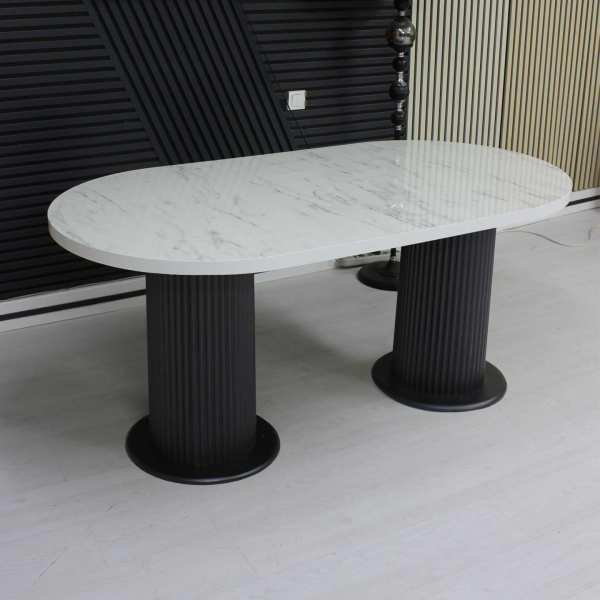 Masa fixa Ovala Marmo Alb Marmorat 170×90 cm 4