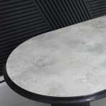 Masa fixa Ovala Marmo Gri Marmorat 180×90 cm 1