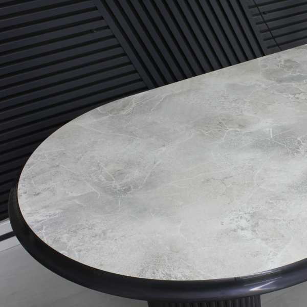Masa fixa Ovala Marmo Gri Marmorat 180×90 cm 1