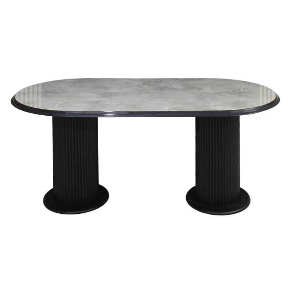 Masa fixa Ovala Marmo Gri Marmorat 180×90 cm 2