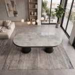 Masa fixa Ovala Marmo Gri Marmorat 180×90 cm 3