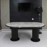 Masa fixa Ovala Marmo Gri Marmorat 180×90 cm 6
