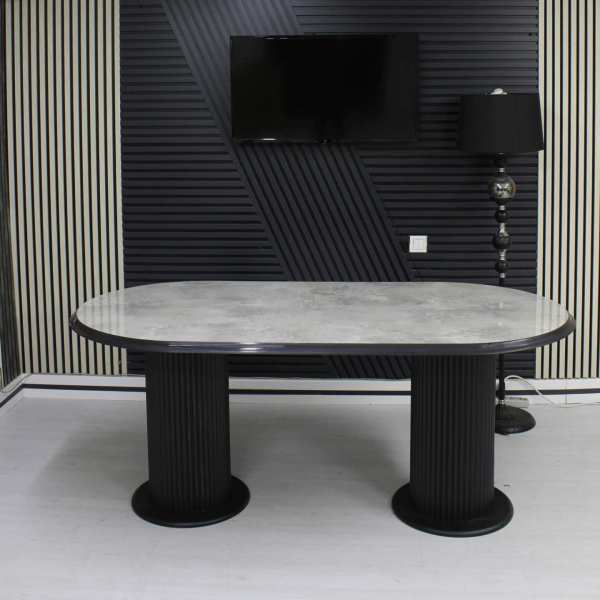 Masa fixa Ovala Marmo Gri Marmorat 180×90 cm 6
