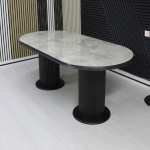 Masa fixa Ovala Marmo Gri Marmorat 180×90 cm 7