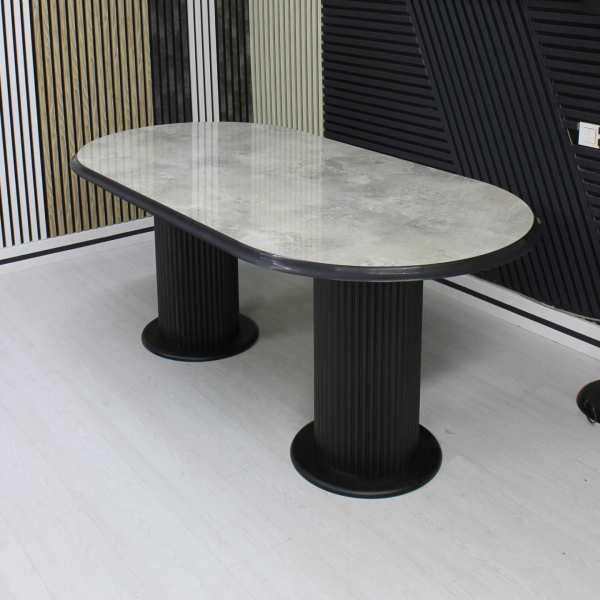 Masa fixa Ovala Marmo Gri Marmorat 180×90 cm 7