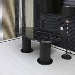 Masa fixa Ovala Marmo Negru Marmorat 180x90 cm 4