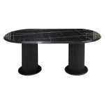 Masa fixa Ovala Marmo Negru Marmorat 180x90 cm 6