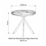Masa fixa Rotunda Daire Dimensiuni 90x75 cm