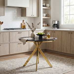 Masa fixa Rotunda Daire Negru Marmorat 90x75 cm