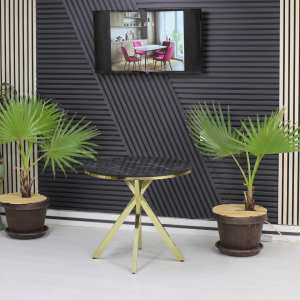 Masa fixa Rotunda Daire Negru Marmorat 90x75 cm2