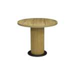 Masa fixa Rotunda Florys Nuc Deschis Picior Nuc cu Negru 90×75 cm 32