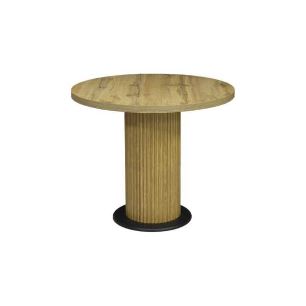 Masa fixa Rotunda Florys Nuc Deschis Picior Nuc cu Negru 90×75 cm 32