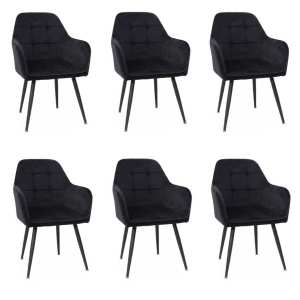 Set 6 scaune Perla Negru