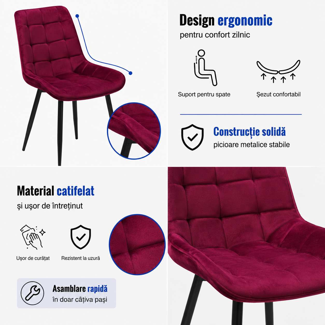 scaun bucatarie Onix Bordo