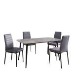 Masa-Atlas-Marble-Gri-cu-4-Scaune-Oscar-Gri 2