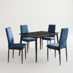 Masa-Atlas-Marble-negru-cu-4-Scaune-Oscar-Bleu 2