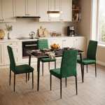 Masa-Atlas-Marble-negru-cu-4-Scaune-Oscar-Verde