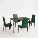 Masa-Atlas-Marble-negru-cu-4-Scaune-Oscar-Verde 2