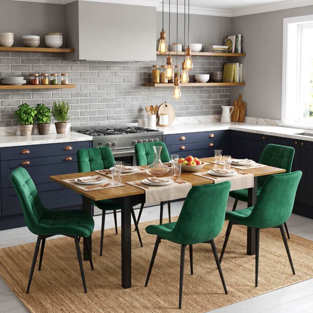 Masa-extensibila-Mara-Nuc-170x75-cm-cu-6-scaune-onix-Verde