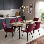 Masa-extensibila-Mara-Nuc-170x75-cm-cu-6-scaune-onix-bordo