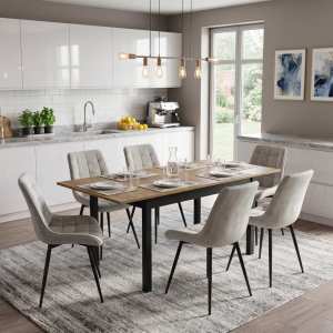 Masa-extensibila-Mara-Nuc-170x75-cm-cu-6-scaune-onix-gri-deschis