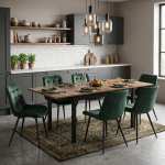 Masa-extensibila-Mara-Nuc-170x75-cm-cu-6-scaune-onix-verde-inchis