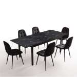 Masa-extensibila-Mara-negru-cu-6-scaune-Gya-negru 2