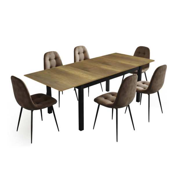 Masa-extensibila-Mara-nuc-cu-6-scaune-Gya-maro 2