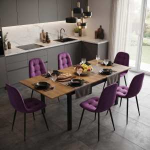 Masa-extensibila-Mara-nuc-cu-6-scaune-Gya-mov