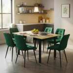 Masa-extensibila-Mara-stejar-170x75-cm-cu-6-scaune-onix-Verde